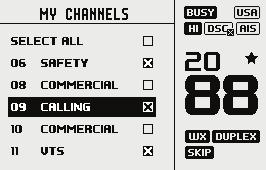 6 Omat kanavat MY CHANNELS (Omat kanavat) -sivulle pääsee painamalla kanavanvalintanuppia pitkään. Tältä sivulta pääsee nopeasti useasti käytetyille kanaville.