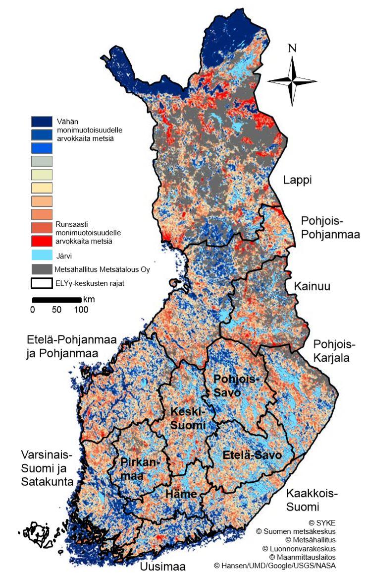 Mitä Suomen ympäristökeskuksen Zonation-analyysi