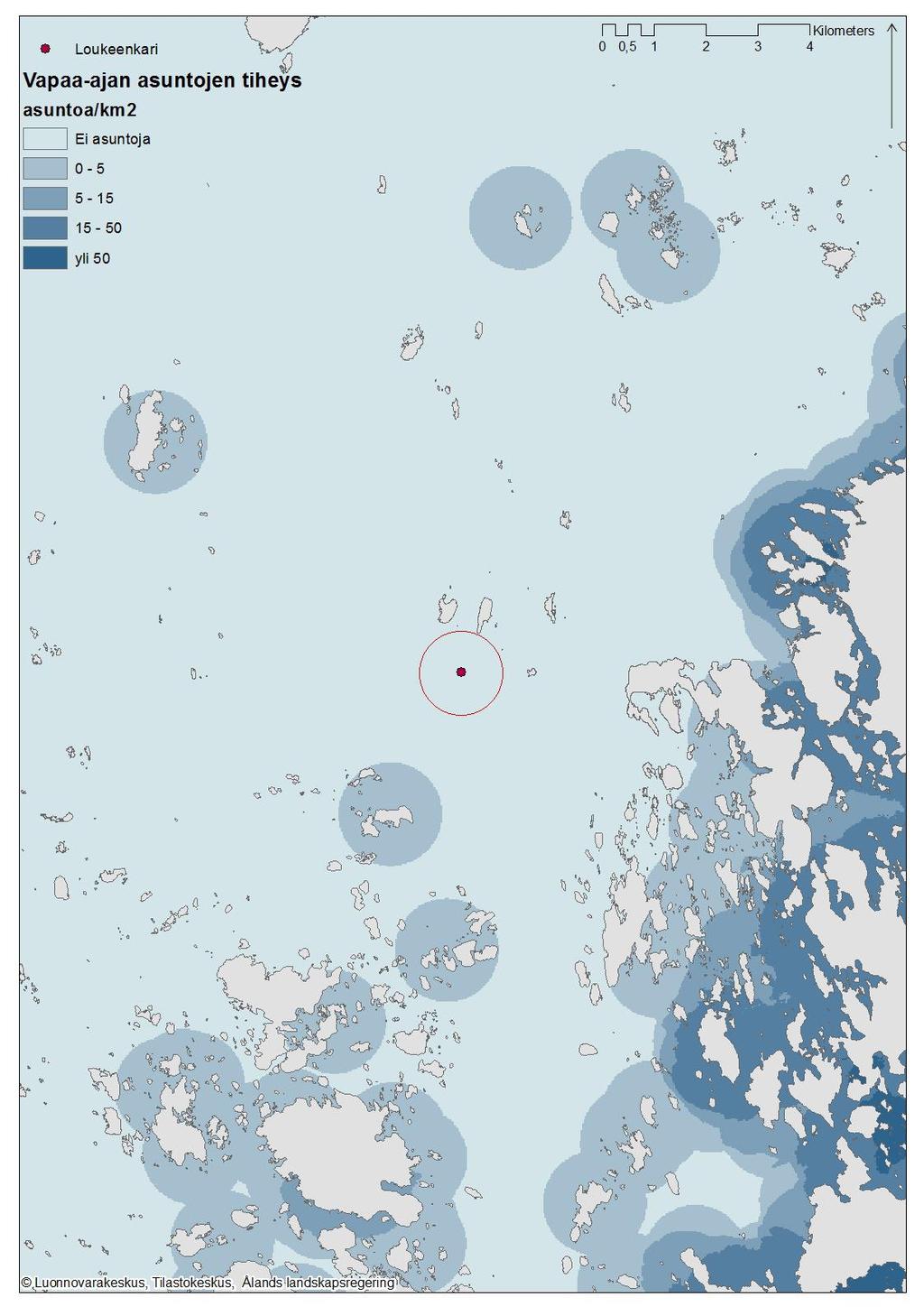 Kasvattamo sijaitsee avomerellä, joten uiminen tai muu mereen liittyvä virkistystoiminta ei ole alueella merkittävää, eikä kohdealue muodosta erityistä merellistä