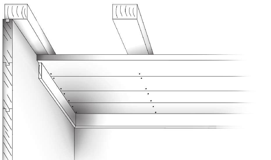 sivuseinähirsi sidoväggstimmer sidevægbræt külgseinapruss Alimman hirsikerroksen kiinnitys perustuspuihin