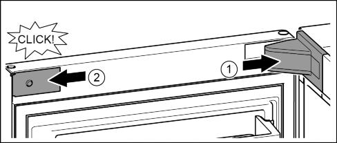 Käyttöönotto u Irrota suojatulppa varovasti tasapäisellä ruuvimeisselillä. Fig. 21 (1) u Kiinnitä suojatulppa oven toiselle puolelle. Fig. 21 (2) u Aseta ovi ylhäältä käsin alemman laakeritapin varaan.