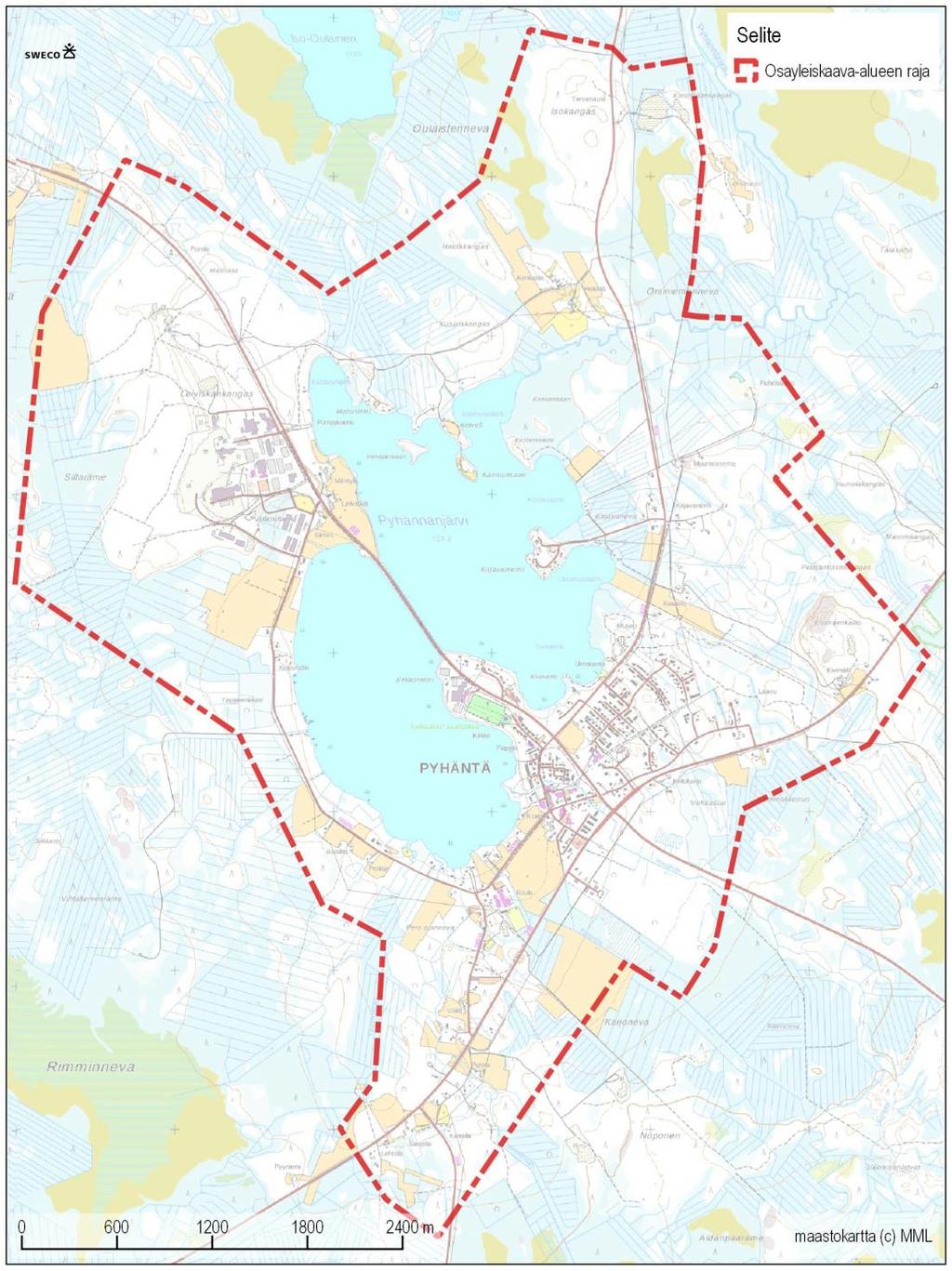 Kuva 1. Osayleiskaava-alueen raja.