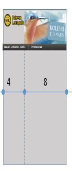 Web Magia Oy Toiminnallinen määrittely 22 (25) Pienet ruudut Tableteilla (ruudun koko 768 992 pikseliä) harmaa sisältöosa peittää koko alueen. Alue voidaan jakaa kahteen osaan, 4 ja 8 saraketta.