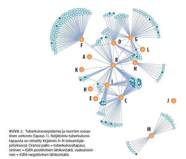 Oppia epidemiasta Etsi tartunnan lähde kun nuorella aikuisella todetaan TB Nuorilla on laaja verkosto, myös tiedonkulku nopeaa Tavoitteena varhainen taudin toteaminen (pieni tartuntariski)