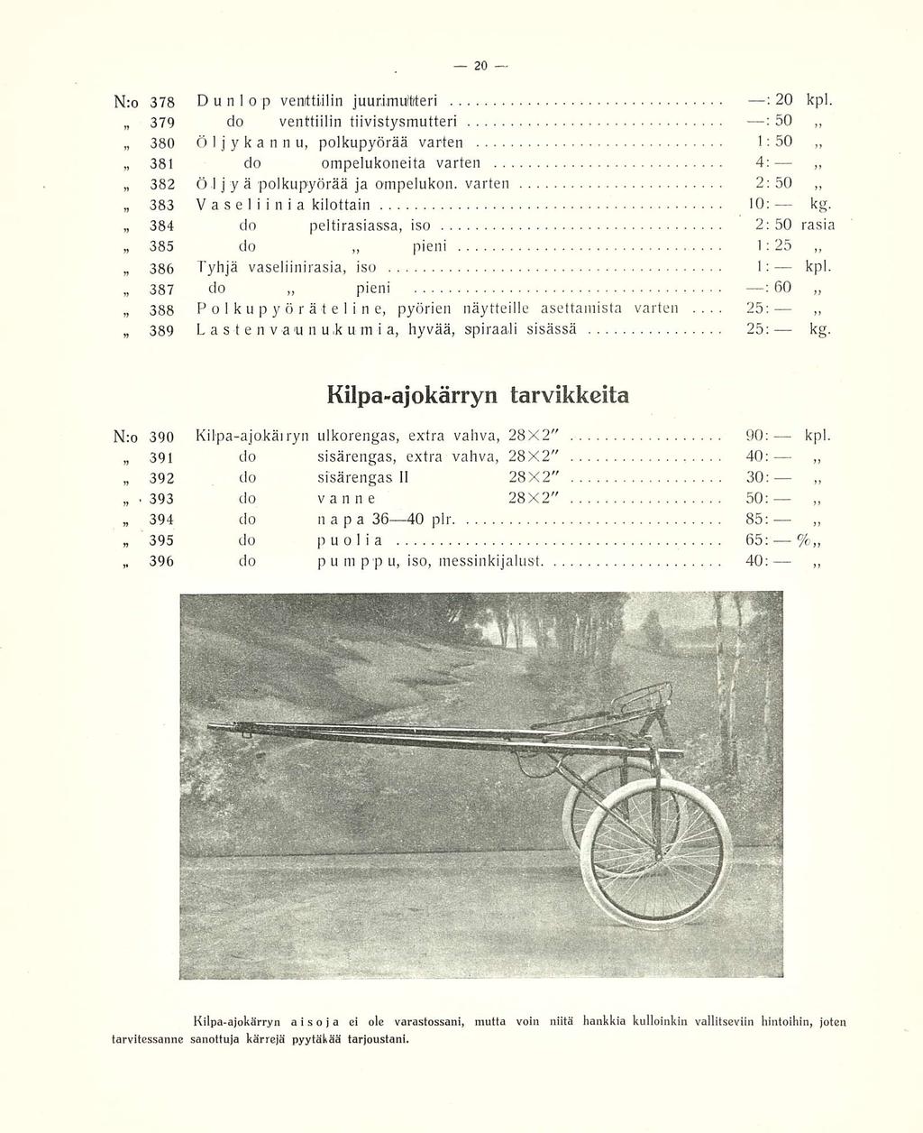 25: N:o 378 Dunlo p venttiilin juurimultteri : 20 kpl.