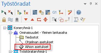 Wire harjoituskirja 1: Yksittäiset profiiliradat 2: Yksittäisprofiilin aihion asettaminen Aihion määrittäminen helpottaa työstöratojen realistista visualisointia.