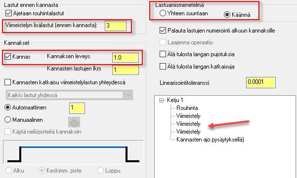 Wire harjoituskirja 1: Yksittäiset profiiliradat 6. Valitse puurakenteesta Työstöparametrit. 7.