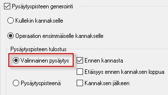 Wire harjoituskirja 1: Yksittäiset profiiliradat Valinnainen pysäytys on pysäytys, jonka toimeenpanolla (M01-koodi) saha voidaan pysäyttää ennen kannaksen sahausta ja tarvittaessa