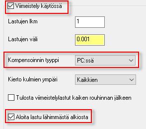 Wire harjoituskirja 3: Taskun sahausradat 4: Taskuradan parametrien määrittäminen Taskun sahausradalla voi olla rouhintalastuja ja viimeistelylastuja.