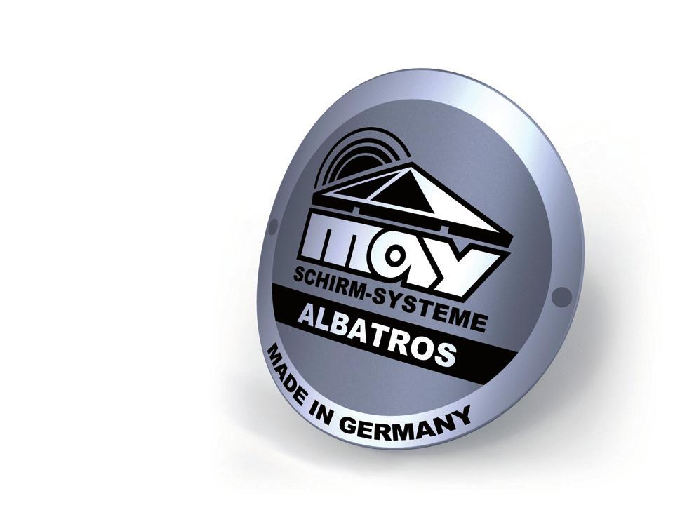 ALBATROS - NELIÖ 3,53,5m -> 77m Tyyli Aurinkovarjo ammattikäyttöön mekanismina vinssinkampi.