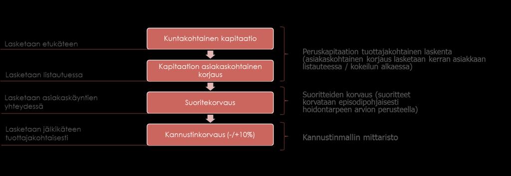 Kannustinjärjestelmän tavoitteena on tasapainottaa kapitaatio- ja suoritekorvausten ohjausvaikutuksia sekä varmistaa että palveluntuottajien kannusteet ovat mahdollisimman yhdenmukaisia järjestelmän