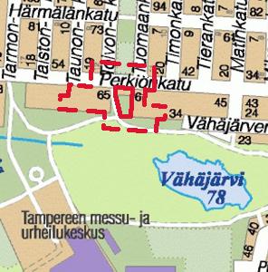 KAAVA NRO 8382 Kaava-alue, lähivaikutusalue katkoviivalla Ilmakuva kaava-alueesta v.2006.