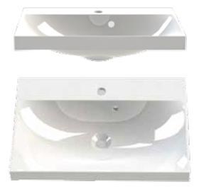 maalattu sileä mdf-ovi LED-lippa (2 x 1,7 W) Kaksiosainen pistorasia, IP44 Leveys 600 mm