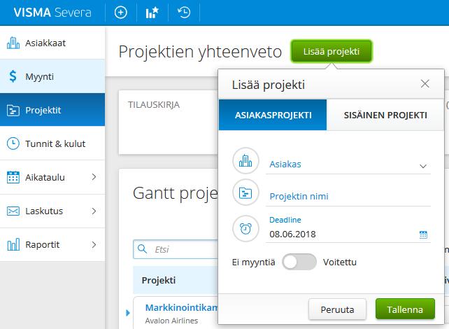 40 Myös valmiiden projektisuunnitelmapohjien käyttäminen on mahdollista. Valmiita pohjia voidaan joko luoda etukäteen, tai kopioida aiemmin toteutetuista projekteista. Kuva 22.