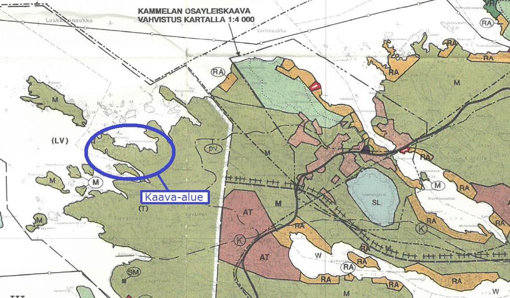 Nosto Consulting Oy 15 (23) Kaava-alueen suurpiirteinen sijainti yleiskaavassa: Lähde: Uudenkaupungin yleiskaava Suunnittelualue on yleiskaavassa maa- ja metsätalousvaltaista aluetta (M), jossa on