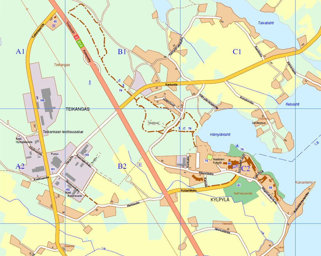 2 1 PERUS- JA TUNNISTETIEDOT 1.1 Tunnistetiedot Asemakaava koskee Kilvakkalan kylän osaa tilasta 2-48, tilaa 2-60, osaa tilasta 4-161. Asemakaavan muutos koskee katualuetta sekä eritysaluetta.