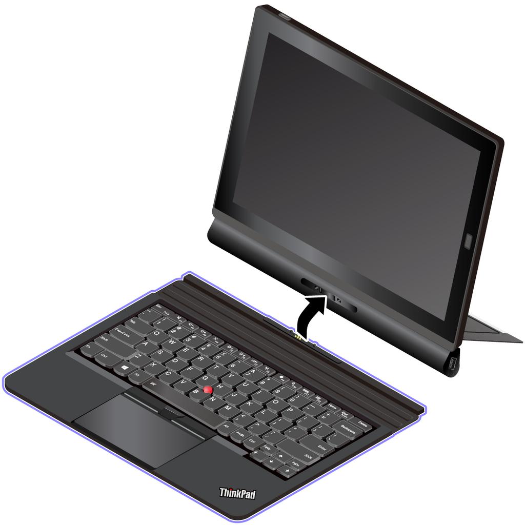 2. Tuo Thin Keyboard -näppäimistö moduulin lähelle. Kun Thin Keyboard -näppäimistö on riittävän lähellä, se asettuu ja napsahtaa paikalleen.
