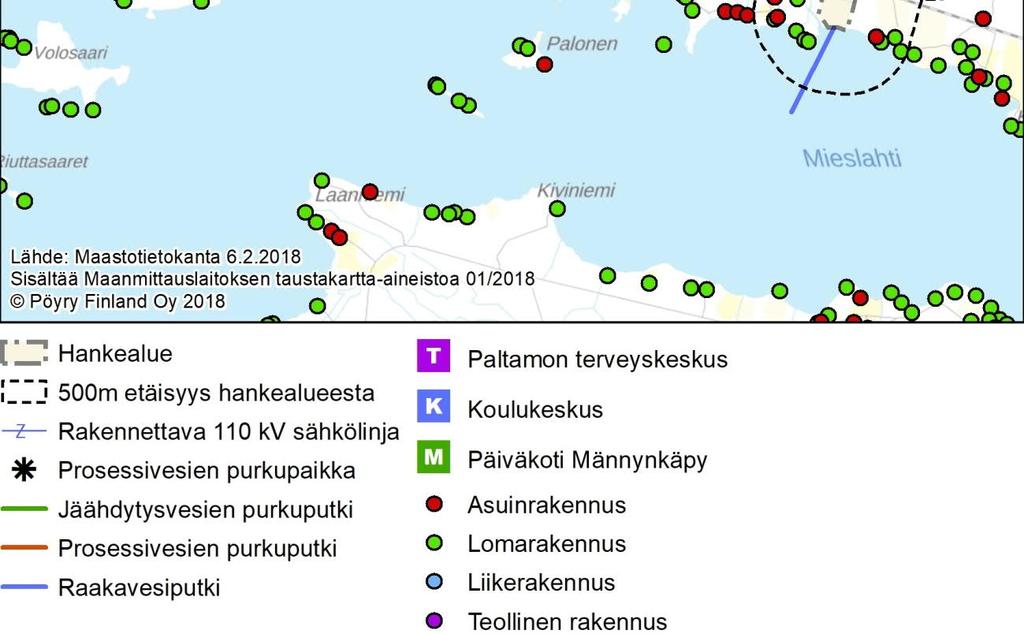 Hankealueen lounaispuolella Metelinniemellä sijaitsee Paltamo Golf golfkenttä.