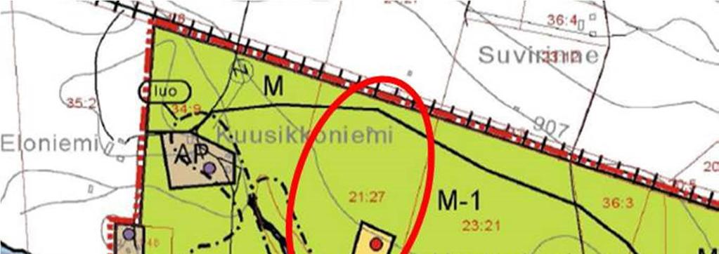 Kuva 5-2. Ote Oulujärven rantayleiskaavasta.