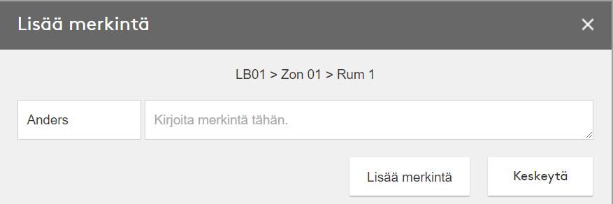 Muistiinpanot Yhteenveto järjestelmän merkinnöistä. 1 Sisältää järjestelmään tehdyt merkinnät.
