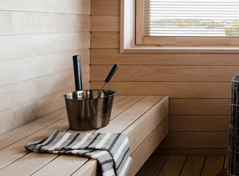Skanska Design Varusteet Kylpyhuone, wc ja sauna Saunan panelointi ja lauteet