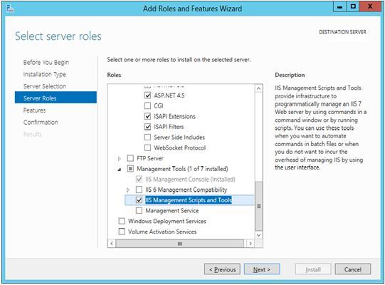 - ISAPI and CGI restrictions: pitää olla sallittu asp.net 4.