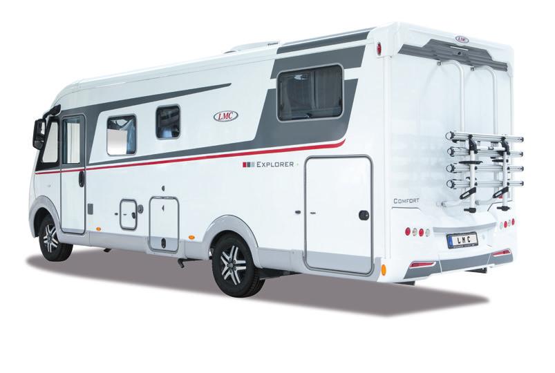 Explorer 8 EXPLORER COMFORT pohjaratkaisua Jopa 5 makuupaikkaa Kokonaispituus 636 75 cm Teknisesti sallittu kokonaismassa 35 / 385 Tasainen asuntoosan lattia ja läin monitoimipohja Suomeen tuotavissa