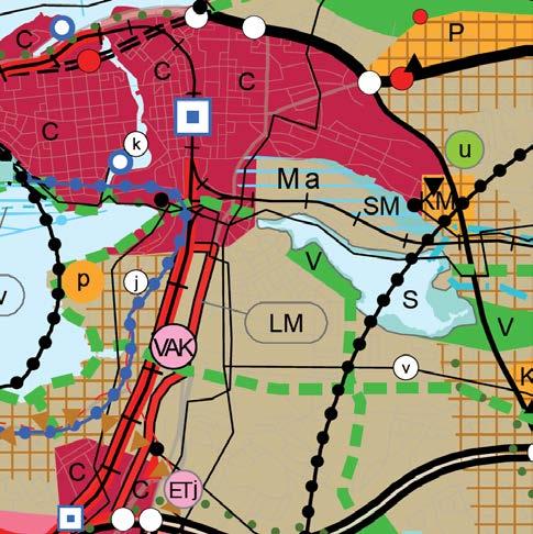 2.2 Suunnittelutilanne 2.2.1 Kaava-aluetta koskevat suunnitelmat ja päätökset 13 Maakuntakaava Ote Pirkanmaan maakuntakaavasta 2040. Suunnittelualueen sijainti on osotettu sinisellä pallolla.