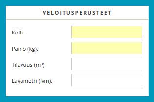 2.2. Päivämäärät ja ajat, kun tilaat kuljetuksen Tilausta tehdessä on mahdollista merkitä kellonajat noudolle (kohdassa Lähettäjä ) ja päivämäärä (kohdassa Palvelu ) sekä kellonajat ja päivämäärä