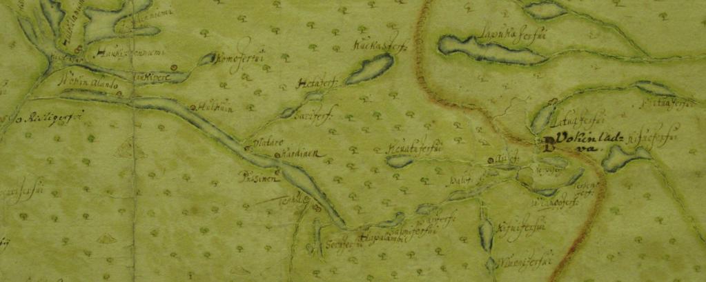 Mielenkiintoista kyllä, 1746 Cajanuksen kartassa on myös maininta, että Vuokissa Korpijärven länsipuolella olisi typistetty mänty rajamerkin virkaa hoitamassa.