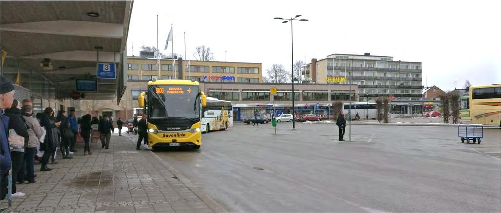 5 XX.XX.208.2 Joukkoliikenne Bussiliikenne Nykytilanne Porvoon torin yhteydessä oleva linja-autoasema muodostaa nykyisin paikallis- ja pitkämatkaisen liikenteen solmukohdan.