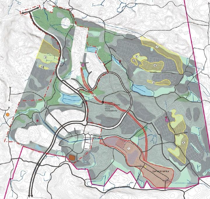 30 puistoksi (VP) reuna-alueiltaan. Puistoon on tarkoitus rakentaa leikkipuisto ja pallokenttä. Keskeisin, luontoarvoiltaan rikkain osa Lammikorvenpuistoa on lähivirkistysaluetta (VL).