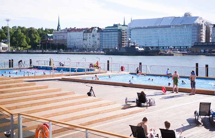 Allas Sea Pool on vaikuttava arkkitehtuurinen taidonnäyte, jonka sisätiloista,