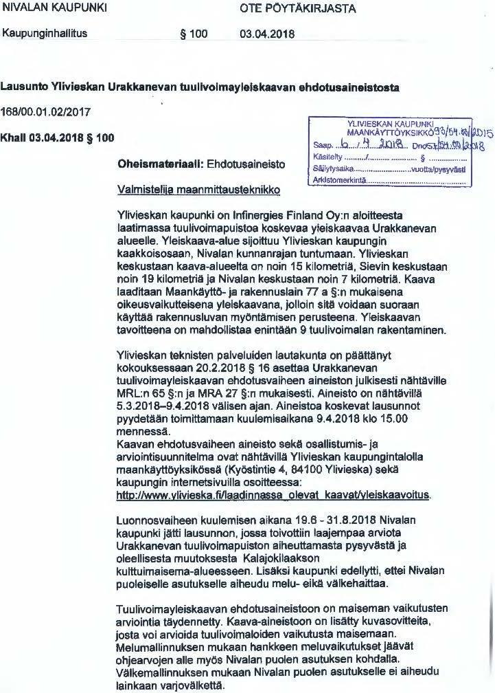 FCG SUUNNITTELU JA TEKNIIKKA OY URAKKANEVAN YLEISKAAVA