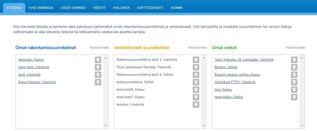 2 (5) 1.3 Henkilöasiakkaan ja yritysasiakkaan näkymien eriyttäminen Henkilöasiakkaille ei enää näytetä palvelun etusivua, joka on määritelty verkkotoimijoiden omaa käyttöä varten.