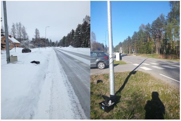 42 8 VIRHELÄHTEET 8.1 Sääolosuhteet Ennen-mittaus toteutettiin helmikuussa, jolloin katu oli vielä lumen ja jään peitossa.