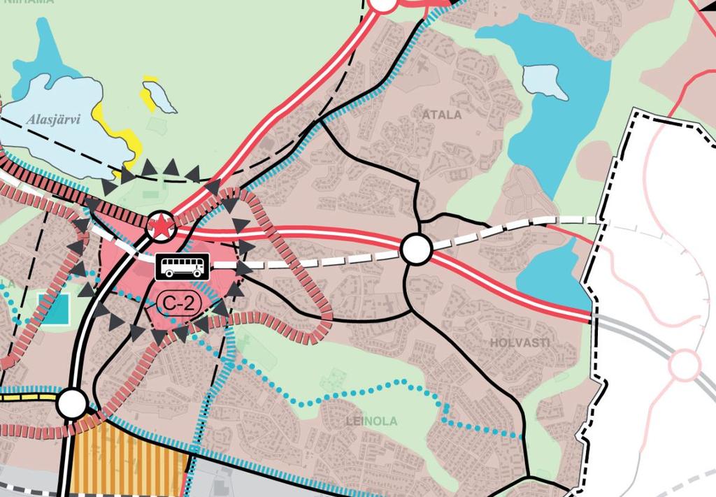 Kuva 11. Ote Tampereen kantakaupungin yleiskaavasta 2040 (12.4.2017).