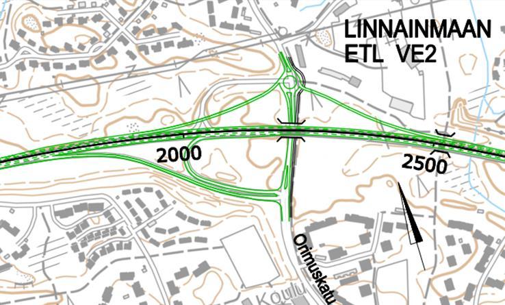 pisaraliittymä. Rissonkadun liittymä Orimuskadulle säilyy ennallaan, samoin eteläpuolen rampit. Nykyinen riseyssilta säilyy ennallaan.