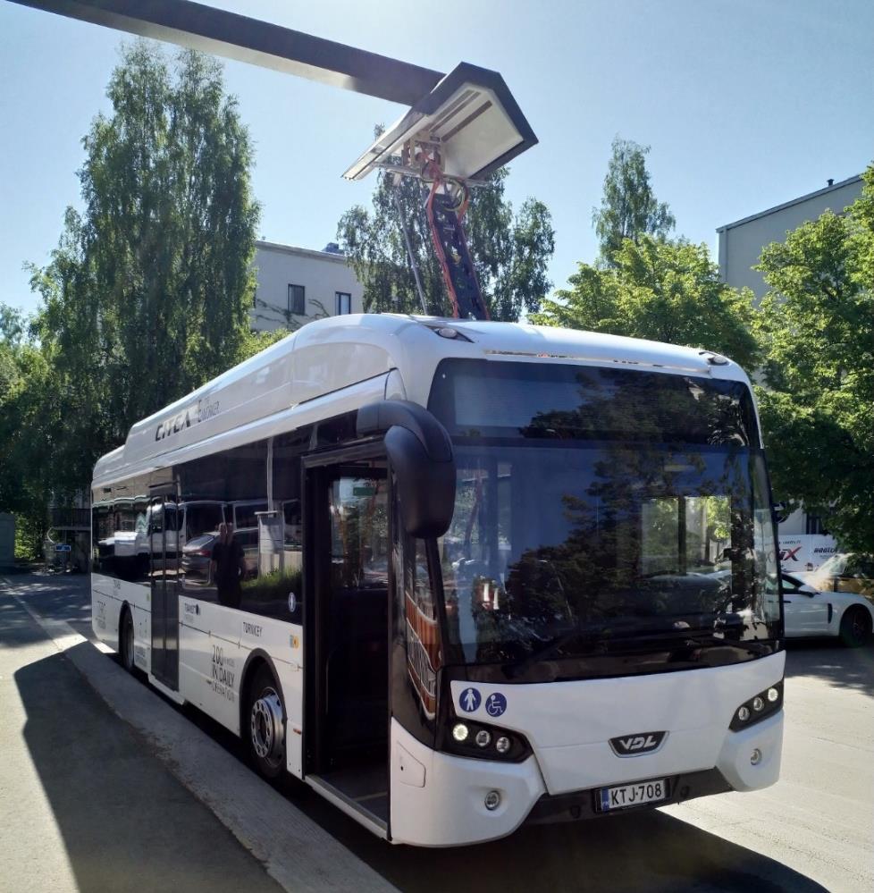 Seuraavassa kuvassa (kuva 10) on esitetty täyssähköbussi pikalatauksessa