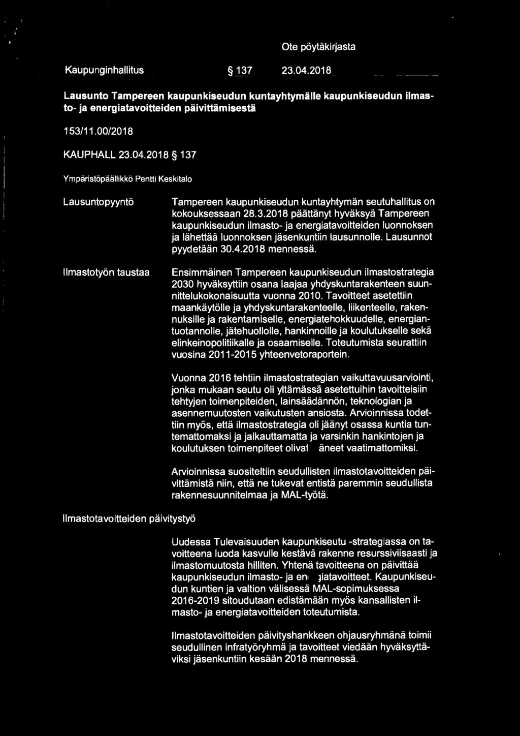 Yläjärven kaupunki Ote pöytäkirjasta Kaupunginhallitus -- -. - - - - --.~I 23.04.