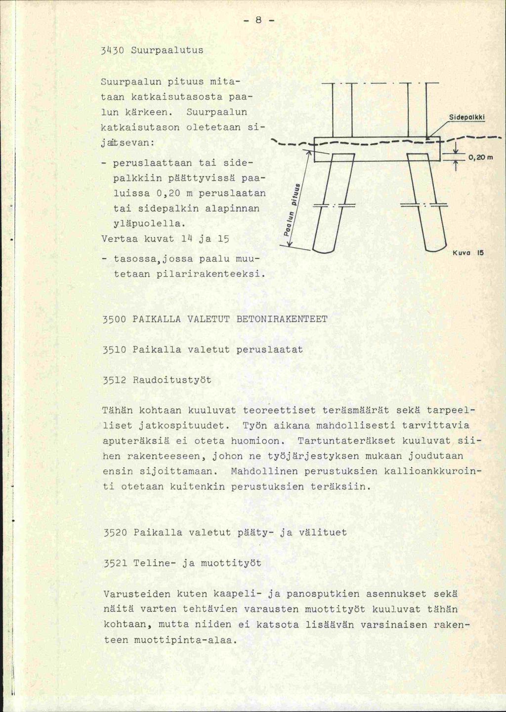 3 )430 Suurpaalutus Suurpaalun pituus mitataan katkaisutasosta paalun kärkeen.