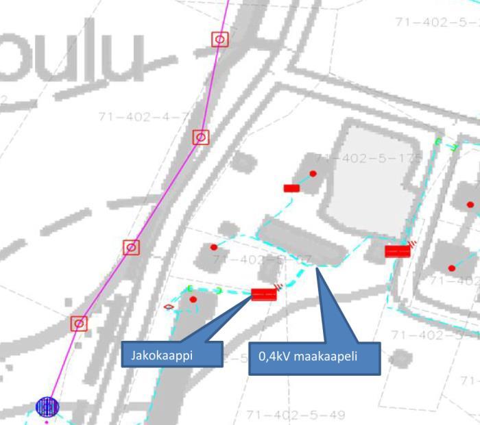 Kaavoitettavalla alueella sijaitsee Elenian sähköverkkoa alla olevan suuntaa-antavan liitekartan mukaisesti. 3.1.