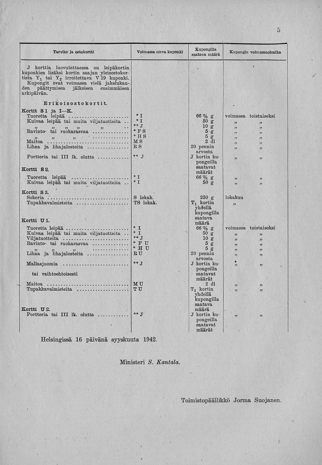 2 irroitettava 5 J korttia luovutettaessa on leipäkortin kuponkien lisäksi kortin saajan yleisostokortista Y 1tai Y V l9 kuponki.