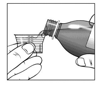 Laita aina annosmitta takaisin pullon korkin päälle mitan käytön ja puhdistuksen jälkeen. 4. Mittaruisku sellaisia annoksia varten, joiden tarkka mittaaminen ei onnistu annosmitan avulla.