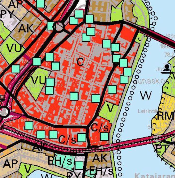 Rovaniemen yleiskaava 2015 Kuva 5. Ote Rovaniemen yleiskaava 2015:sta, suunnittelualue rajattu keltaisella katkoviivalla.