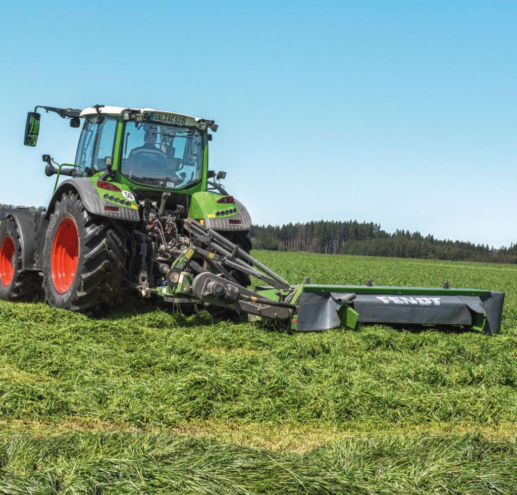 Säädettävän alavarren pulteilla niittokoneen voi asentaa erilaisiin traktoreihin, jolloin voi käyttää myös täyttä työleveyttä.
