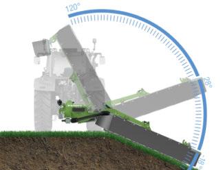 FENDT SLICER TLX: KESKELLE KIINNITETTÄVÄ, VEDETTÄVÄ, DIAGONAALISESTI TAITTUVA NIITTOKONE Nosta tehoa helposti. Keskelle kiinnitetty niittokone seuraa hyvin maanpintaa.