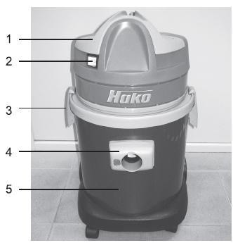 2.2 Hako Supervac 1 30 1. Imurin moottoriosa 1. Lattiasuutin kumilistoilla 2.