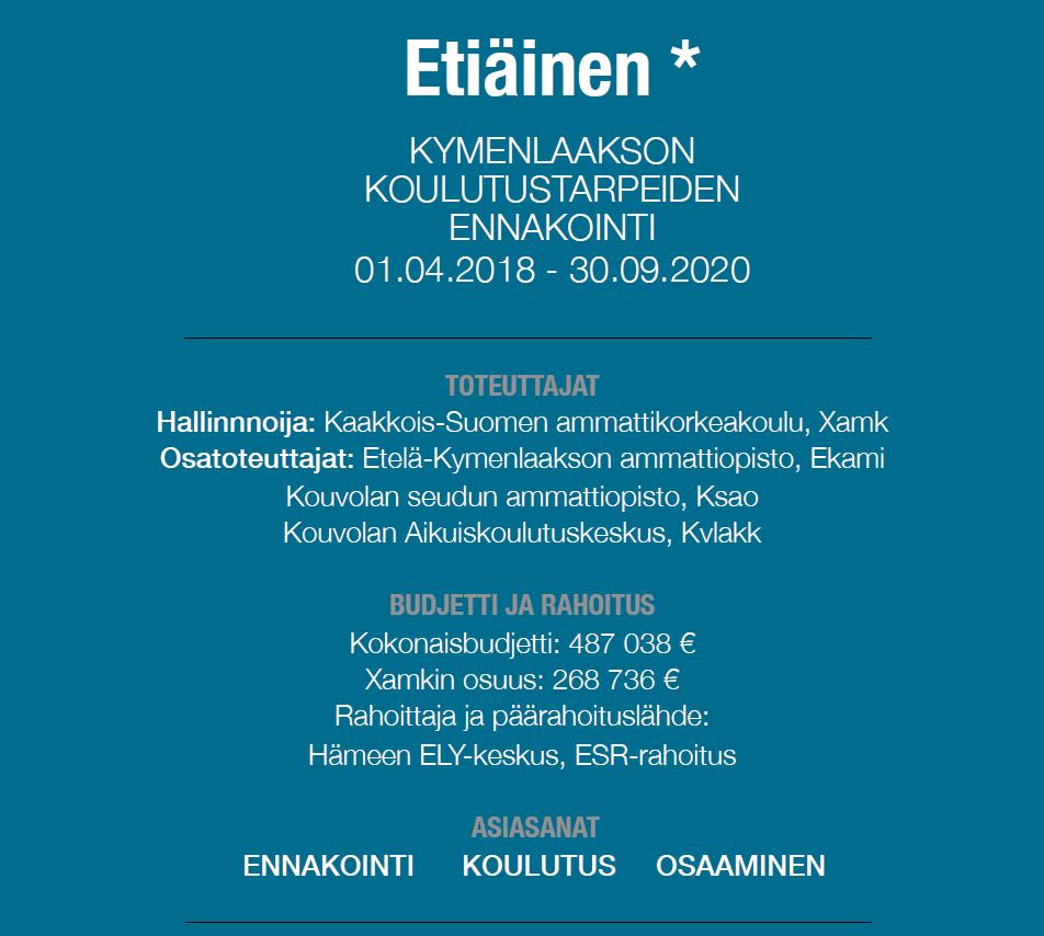 ETIÄINEN KOULUTUSTARPEIDEN ENNAKOINTI