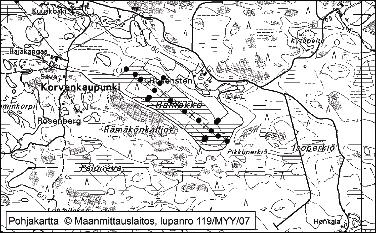 Pomarkussa tutkitut suot ja niiden turvevarat 23. Rämäkkö Rämäkkö (kl. 1144 05, x = 6847,5, y = 1558,9) sijaitsee maanteitse noin 8 km Pomarkun keskustasta koilliseen.